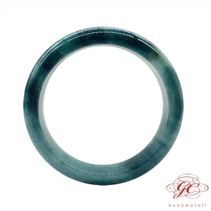 【肌容雪】緬甸天然A貨翡翠正冰藍飄花美鐲 編號374 (鐲寬56.4mm #18號)