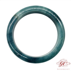 【肌容雪】緬甸天然A貨翡翠正冰藍飄花美鐲 編號374 (鐲寬56.4mm #18號)