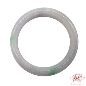 【肌容雪】緬甸天然A貨翡翠正冰粉春帶彩美鐲 編號375 (鐲寬56.8mm #18.5號)