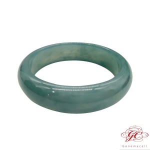 【肌容雪】緬甸天然A貨藍水寬版翡翠手鐲 編號379 (鐲寬55.8mm #18號) 