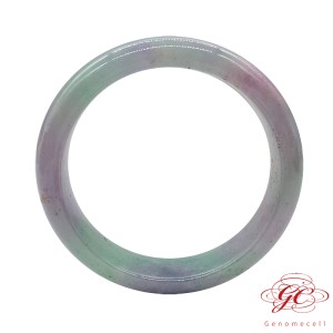 【肌容雪】緬甸天然A貨翡翠冰春帶彩美鐲 編號411(鐲寬58.6mm #19號)