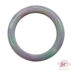 【肌容雪】緬甸天然A貨翡翠冰春帶彩美鐲 編號411(鐲寬58.6mm #19號)
