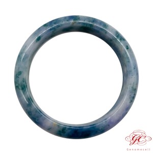 【肌容雪】緬甸天然A貨翡翠藍紫飄花翡翠美鐲編號413 (鐲寬58.7mm #19號)