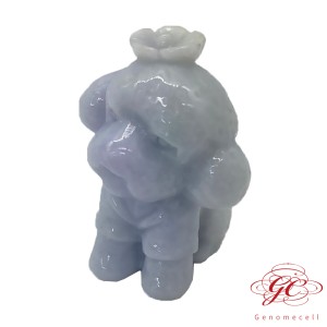 【肌容雪】緬甸天然A貨翡翠紫羅蘭翡翠貴賓狗擺件 編號565 