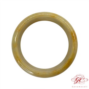 【肌容雪】緬甸天然A貨翡翠冰黃翡翠寬版手鐲編號588(鐲寬 61.6mm #20號)