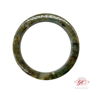 【肌容雪】緬甸天然A貨翡翠古色多彩翡翠手鐲 編號611 (鐲寬57.3mm #18.5號)