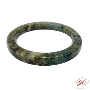 【肌容雪】緬甸天然A貨翡翠古色多彩翡翠手鐲 編號611 (鐲寬57.3mm #18.5號)