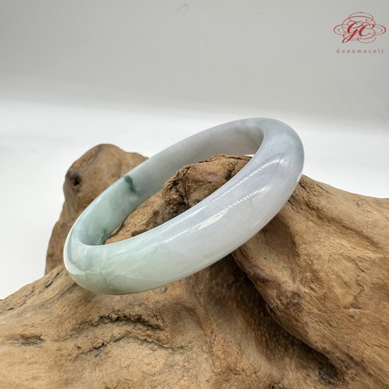 【肌容雪】天然緬甸A貨紫底飄花翡翠平安鐲 編號05(鐲圍57mm#18號) 【肌容雪】天然緬甸A貨紫底飄花翡翠平安鐲 編號05(鐲圍57mm#18號)