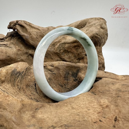 【肌容雪】天然緬甸A貨紫底飄花翡翠平安鐲 編號05(鐲圍57mm#18號) 【肌容雪】天然緬甸A貨紫底飄花翡翠平安鐲 編號05(鐲圍57mm#18號)