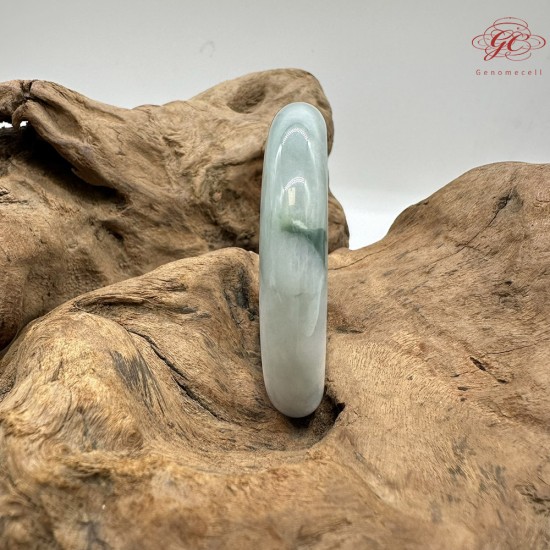 【肌容雪】天然緬甸A貨紫底飄花翡翠平安鐲 編號05(鐲圍57mm#18號) 【肌容雪】天然緬甸A貨紫底飄花翡翠平安鐲 編號05(鐲圍57mm#18號)