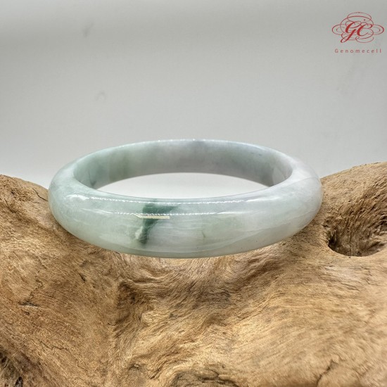 【肌容雪】天然緬甸A貨紫底飄花翡翠平安鐲 編號05(鐲圍57mm#18號) 【肌容雪】天然緬甸A貨紫底飄花翡翠平安鐲 編號05(鐲圍57mm#18號)