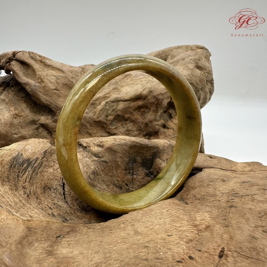 【肌容雪】天然緬甸A貨黃翡翠平安鐲 編號08(鐲圍58.5mm#18.5號) 【肌容雪】天然緬甸A貨黃翡翠平安鐲 編號08(鐲圍58.5mm#18.5號)