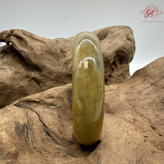 【肌容雪】天然緬甸A貨黃翡翠平安鐲 編號08(鐲圍58.5mm#18.5號) 【肌容雪】天然緬甸A貨黃翡翠平安鐲 編號08(鐲圍58.5mm#18.5號)