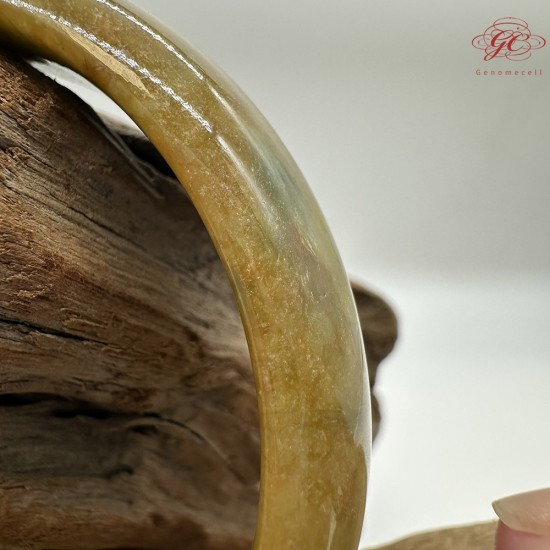 【肌容雪】天然緬甸A貨黃翡翠平安鐲 編號08(鐲圍58.5mm#18.5號) 【肌容雪】天然緬甸A貨黃翡翠平安鐲 編號08(鐲圍58.5mm#18.5號)