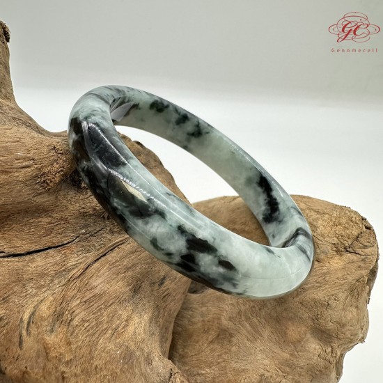 【肌容雪】天然緬甸A貨飄花翡翠平安鐲 編號10(鐲圍57.9mm#18號) 【肌容雪】天然緬甸A貨飄花翡翠平安鐲 編號10(鐲圍57.9mm#18號)