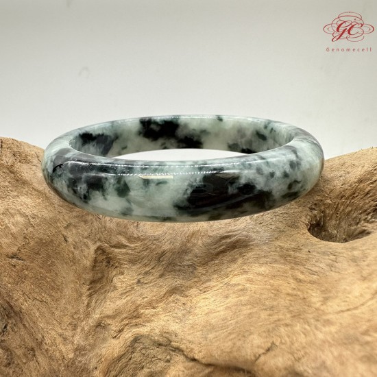 【肌容雪】天然緬甸A貨飄花翡翠平安鐲 編號10(鐲圍57.9mm#18號) 【肌容雪】天然緬甸A貨飄花翡翠平安鐲 編號10(鐲圍57.9mm#18號)