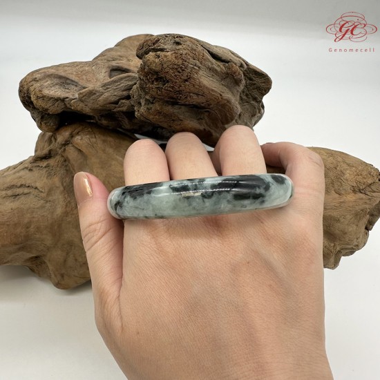 【肌容雪】天然緬甸A貨飄花翡翠平安鐲 編號10(鐲圍57.9mm#18號) 【肌容雪】天然緬甸A貨飄花翡翠平安鐲 編號10(鐲圍57.9mm#18號)