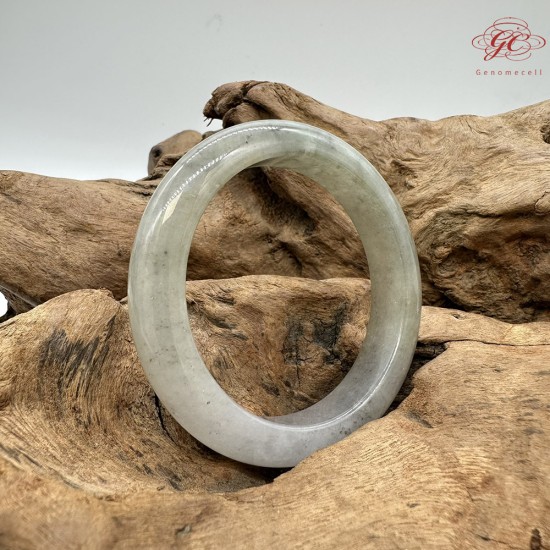 【肌容雪】天然緬甸A貨冰種綠飄花平安鐲 編號13(鐲圍54.9mm#17號) 【肌容雪】天然緬甸A貨冰種綠飄花平安鐲 編號13(鐲圍54.9mm#17號)