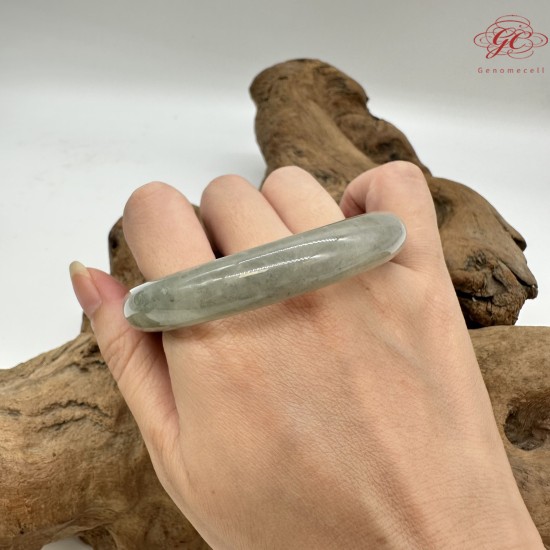 【肌容雪】天然緬甸A貨冰種綠飄花平安鐲 編號13(鐲圍54.9mm#17號) 【肌容雪】天然緬甸A貨冰種綠飄花平安鐲 編號13(鐲圍54.9mm#17號)