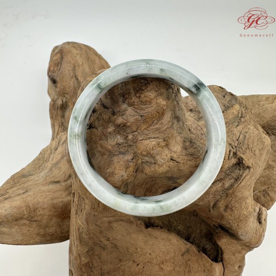 【肌容雪】天然緬甸A貨白底飄花翡翠平安鐲 編號14(鐲圍57.1mm#18號) 【肌容雪】天然緬甸A貨白底飄花翡翠平安鐲 編號14(鐲圍57.1mm#18號)