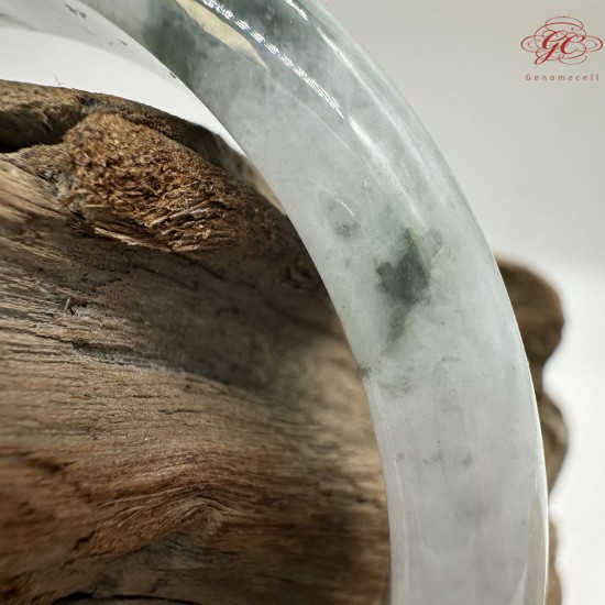 【肌容雪】天然緬甸A貨白底飄花翡翠平安鐲 編號14(鐲圍57.1mm#18號) 【肌容雪】天然緬甸A貨白底飄花翡翠平安鐲 編號14(鐲圍57.1mm#18號)