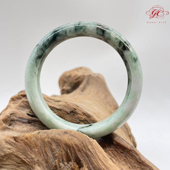 【肌容雪】天然緬甸A貨飄花翡翠平安鐲 編號15(鐲圍58.0mm#18.5號) 【肌容雪】天然緬甸A貨飄花翡翠平安鐲 編號15(鐲圍58.0mm#18.5號)