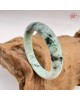 【肌容雪】天然緬甸A貨飄花翡翠平安鐲 編號15(鐲圍58.0mm#18.5號)