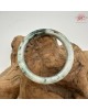 【肌容雪】天然緬甸A貨翡翠飄花平安鐲 編號23(鐲圍55.6mm#17.5號)