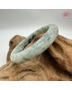 【肌容雪】天然緬甸A貨翡翠飄花平安鐲 編號23(鐲圍55.6mm#17.5號)