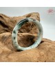 【肌容雪】天然緬甸A貨翡翠飄花平安鐲 編號23(鐲圍55.6mm#17.5號)
