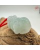 【肌容雪】天然緬甸A貨白底淺綠老虎造型翡翠吊飾 編號24