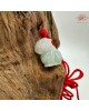 【肌容雪】天然緬甸A貨白底淺綠老虎造型翡翠吊飾 編號24