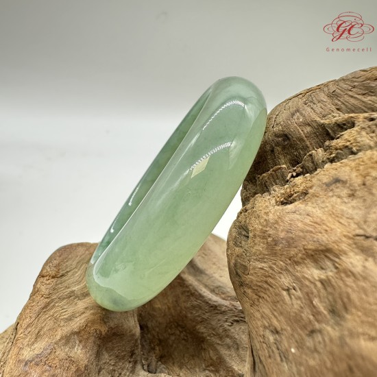 【肌容雪】天然緬甸A貨滿綠金絲綠平安鐲 編號26(鐲圍54.6mm#17號) 【肌容雪】天然緬甸A貨滿綠金絲綠平安鐲 編號26(鐲圍54.6mm#17號)