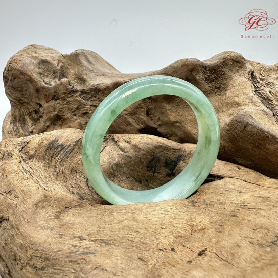 【肌容雪】天然緬甸A貨滿綠金絲綠平安鐲 編號26(鐲圍54.6mm#17號) 【肌容雪】天然緬甸A貨滿綠金絲綠平安鐲 編號26(鐲圍54.6mm#17號)