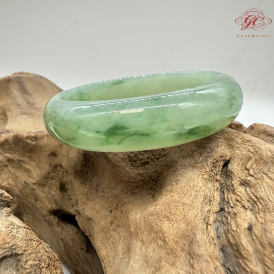 【肌容雪】天然緬甸A貨滿綠金絲綠平安鐲 編號26(鐲圍54.6mm#17號) 【肌容雪】天然緬甸A貨滿綠金絲綠平安鐲 編號26(鐲圍54.6mm#17號)