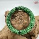 【肌容雪】天然緬甸A貨麻花翡翠刻花圓條手鐲 編號28(鐲圍57.5mm#18號)