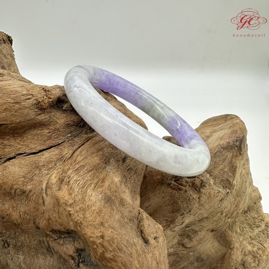 【肌容雪】天然緬甸A貨冰紫翡翠圓條手鐲 編號29(鐲圍53.8mm#17號)