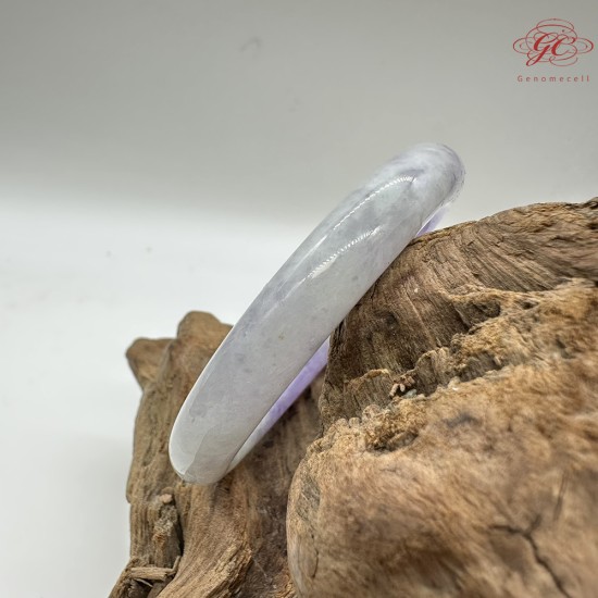 【肌容雪】天然緬甸A貨冰紫翡翠圓條手鐲 編號29(鐲圍53.8mm#17號)