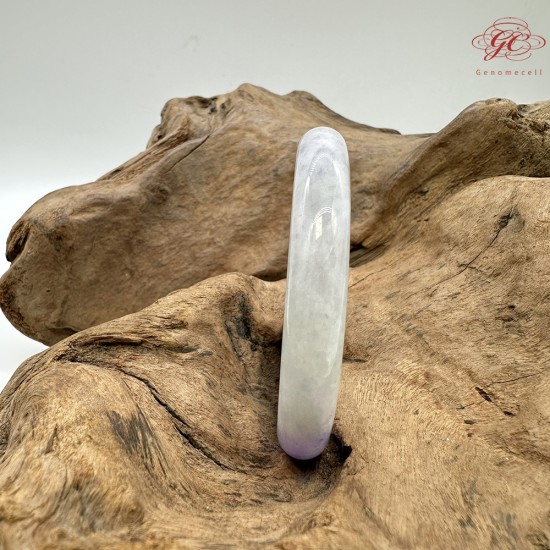 【肌容雪】天然緬甸A貨冰紫翡翠圓條手鐲 編號29(鐲圍53.8mm#17號)