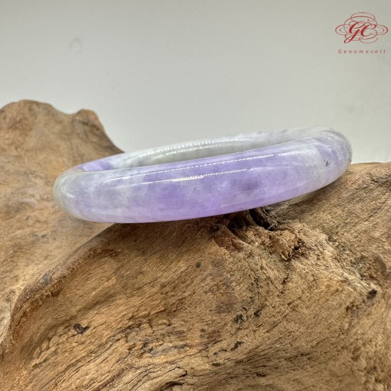 【肌容雪】天然緬甸A貨冰紫翡翠圓條手鐲 編號29(鐲圍53.8mm#17號)