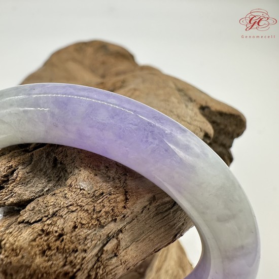 【肌容雪】天然緬甸A貨冰紫翡翠圓條手鐲 編號29(鐲圍53.8mm#17號)