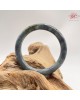 【肌容雪】天然緬甸A貨烏雞撒金翡翠圓條手鐲 編號30(鐲圍56.9mm#18號)