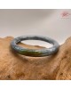 【肌容雪】天然緬甸A貨烏雞撒金翡翠圓條手鐲 編號30(鐲圍56.9mm#18號)