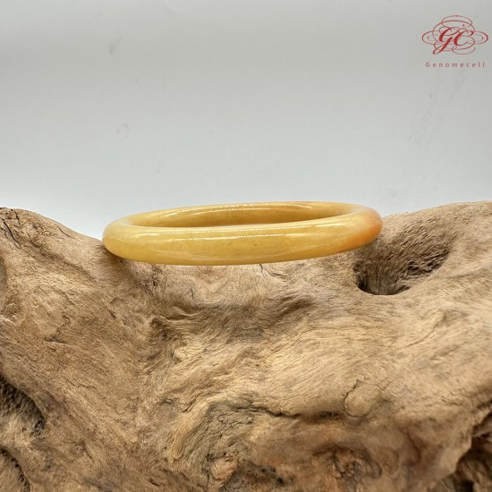 【肌容雪】天然緬甸A貨黃翡翡翠圓條手鐲 編號33(鐲圍57.2mm #18號) 【肌容雪】天然緬甸A貨黃翡翡翠圓條手鐲 編號33(鐲圍57.2mm #18號)