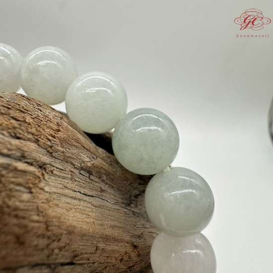 【肌容雪】天然緬甸A貨冰種飄花多彩翡翠手串 編號34