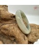 【肌容雪】天然緬甸A貨湖水綠飄花翡翠平安鐲 編號37(鐲圍54.7mm#17號)