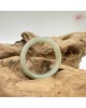 【肌容雪】天然緬甸A貨湖水綠飄花翡翠平安鐲 編號37(鐲圍54.7mm#17號)