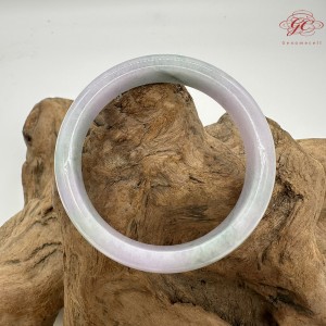 【肌容雪】天然緬甸A貨紫羅蘭翡翠平安鐲 編號38(鐲圍58.4mm#18.5)