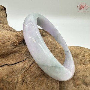 【肌容雪】天然緬甸A貨紫羅蘭翡翠平安鐲 編號38(鐲圍58.4mm#18.5)