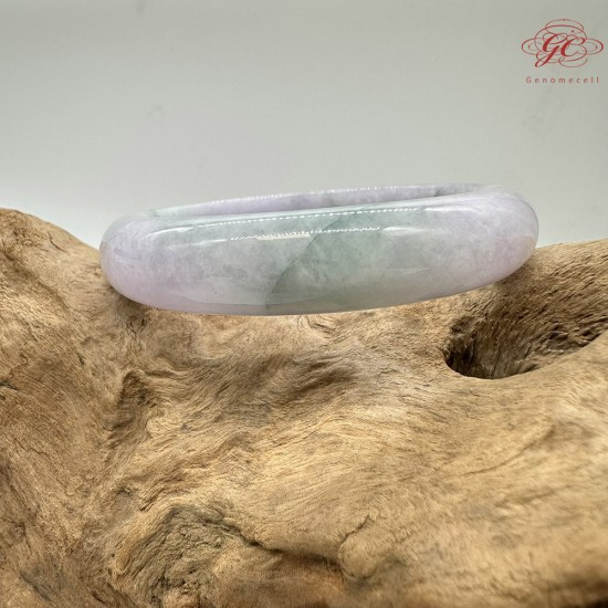 【肌容雪】天然緬甸A貨紫羅蘭翡翠平安鐲 編號38(鐲圍58.4mm#18.5)